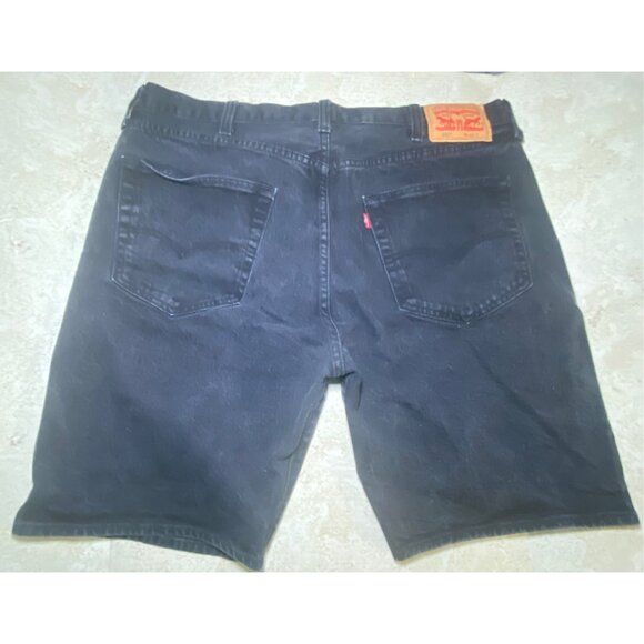 Levis Mens 501 Black Denim Shorts With Button Fly - Picture 2 of 7